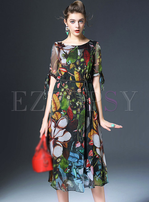 Dresses | Maxi Dresses | Multicolor Print Silk Maxi Dress