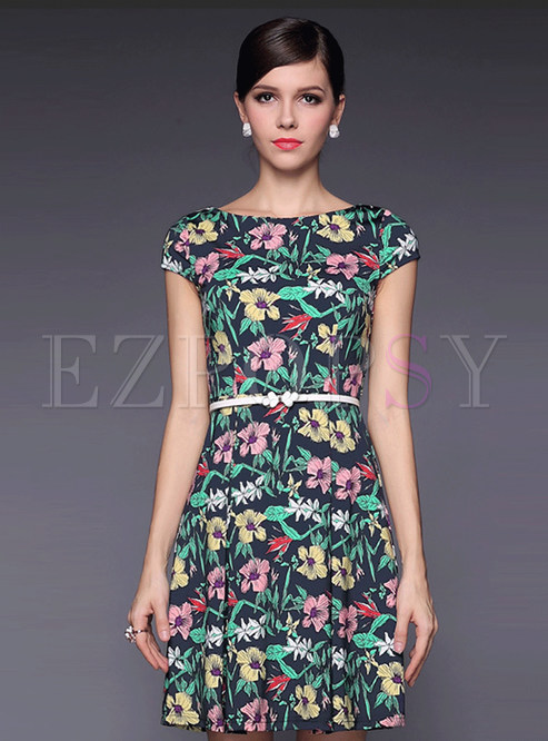 Dresses | Skater Dresses | Floral Print A-Line Dress