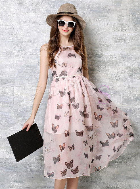 Dresses | Maxi Dresses | Butterfly Print Long Dress