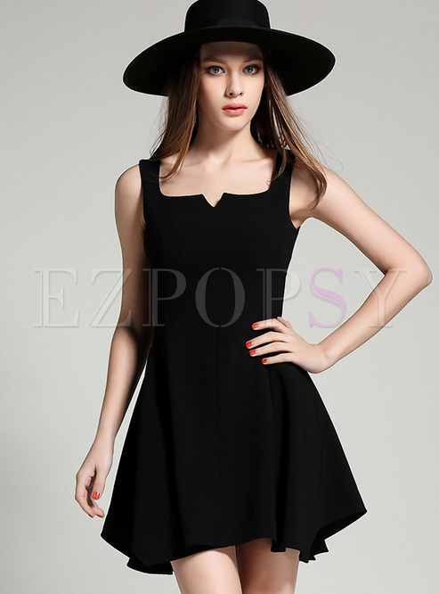Dresses | Skater Dresses | Elegant Backless Black Dress