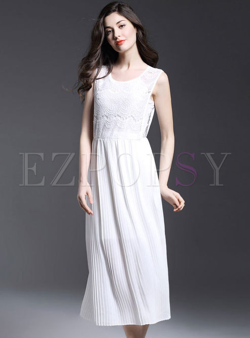 Dresses | Maxi Dresses | Fashion White High Waist A-Line Long Dress
