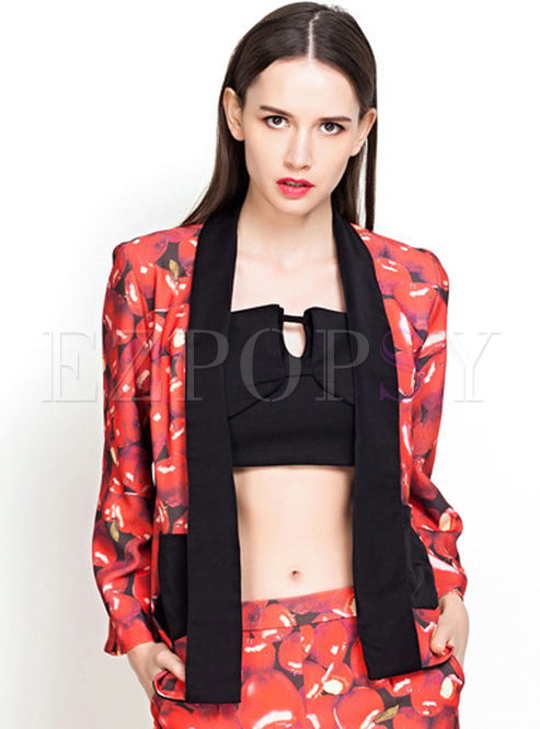 Floral Printed Double Pockets Nifty Blazer