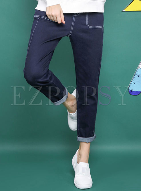 Casual Loose Slim Angle-Length Jeans