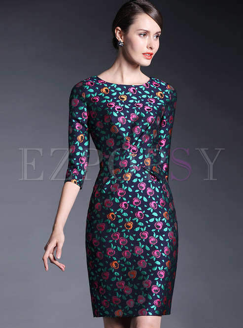 Dresses | Bodycon Dresses | Vintage Floral Print One Step Dress