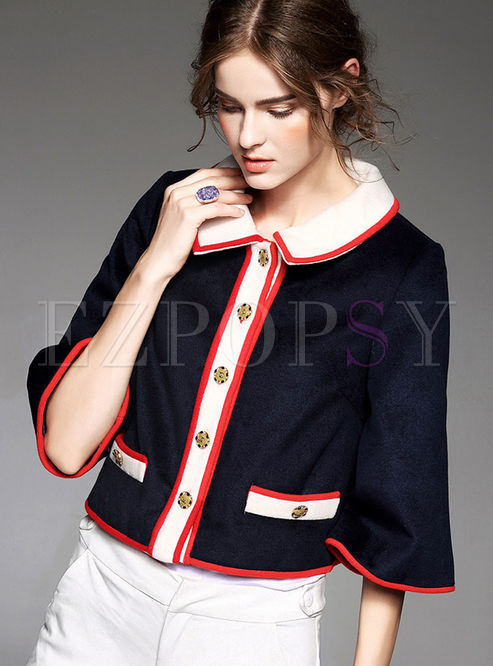 Fashionable Loose Color-matched Coat
