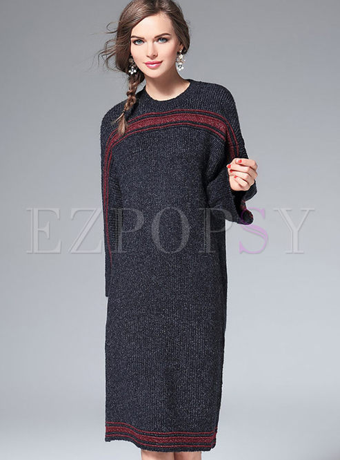 Causal Loose Wool Stylish Long Sleeve Knit Dress