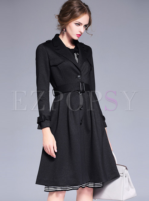 Single-breasted Belted Trench Coat