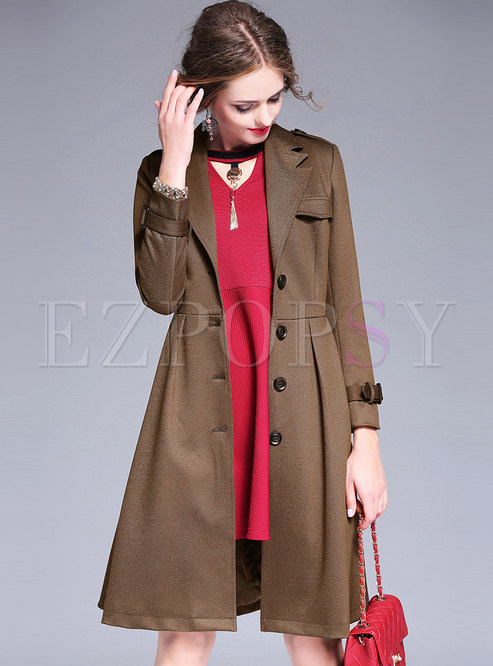 Slim Single-breasted Trench Coat