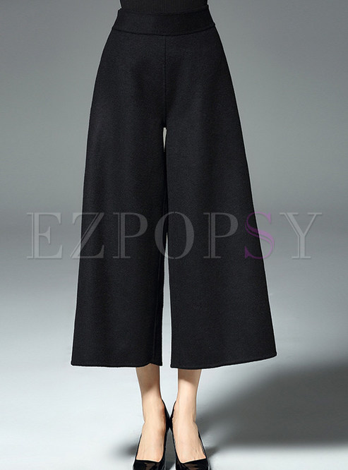 Thick Slim Ankle-length Straight Wide leg Pants