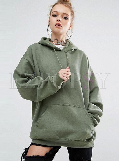 Tops | Hoodies & Sweatshirts | Army Green Oversize Pullover Hoodie