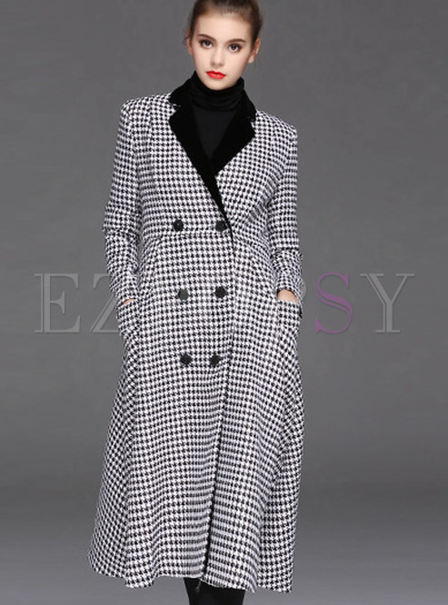 Classical Grid Hit Color Trench Coat