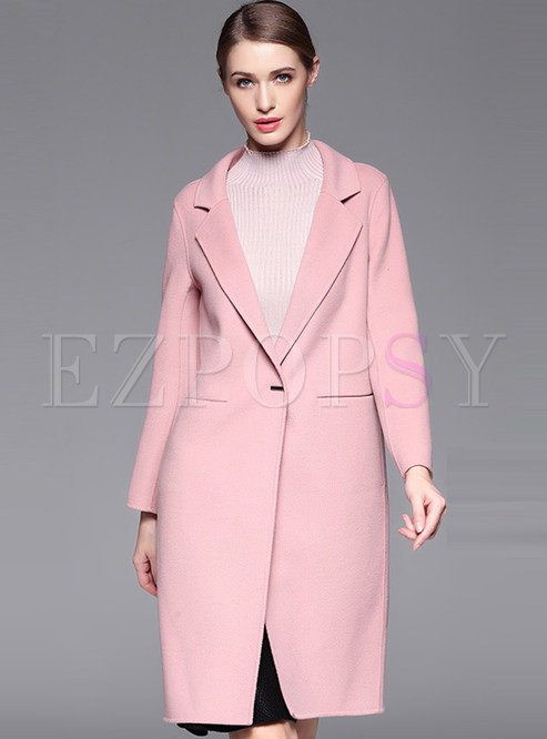 Outwear | Jackets/Coats | Stylish Lapel One-button Cashmere Coat