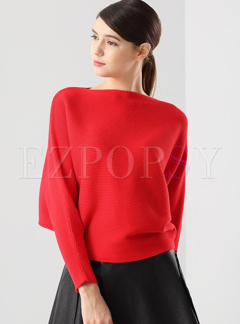 Casual Loose Wool Pure Color Sweater