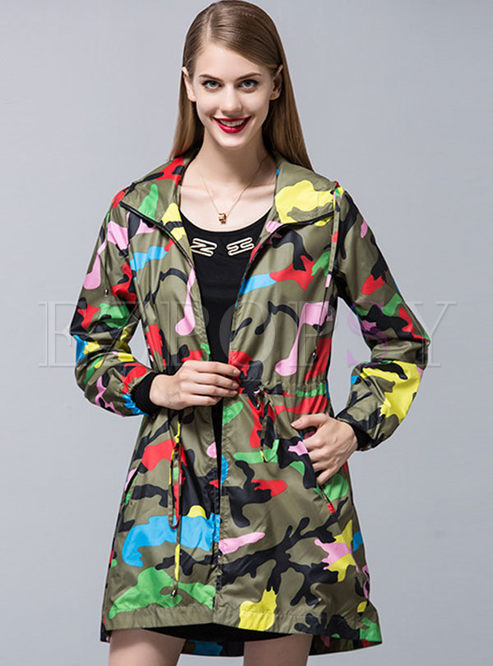 Casual Slim Water-proof Camouflage Trench Coat