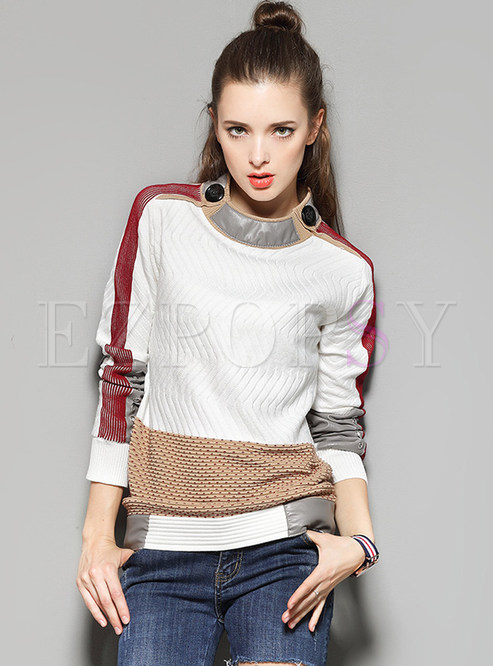 Fashion Hit Color Stitching Sweater