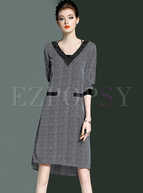 asymmetric neck letters shift dress