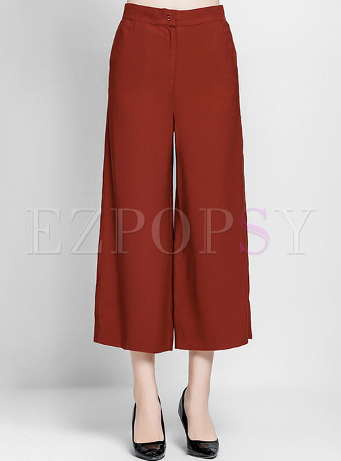 Causal Pure Color Loose Straight Pants