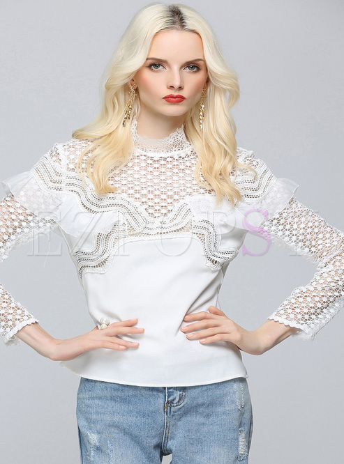 Sexy Lace Perspective Pullover Blouse