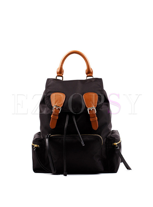 Classic Stitching Cowhide Leather Magnetic Backpack