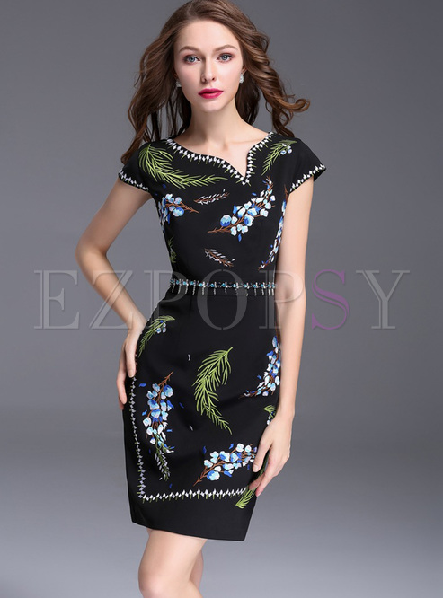 Dresses | Bodycon Dresses | Vintage Embroidery Beaded Slim Bodycon Dress
