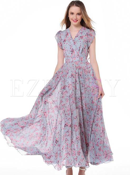 casual floral maxi dress