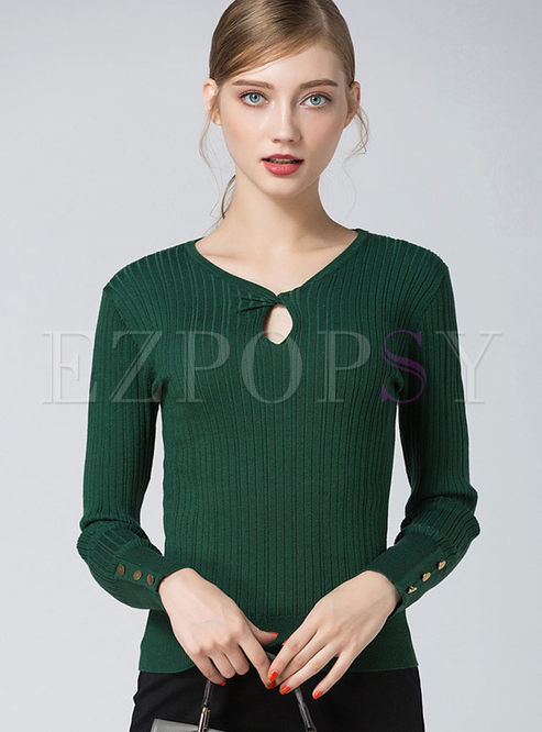 Sexy Slim Hollow Out Knitted Sweater