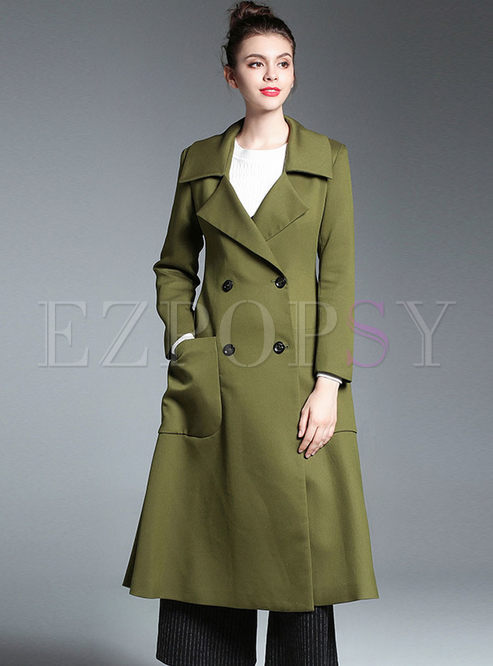 Stylish Turn Down Collar Double-breasted Trench Coat