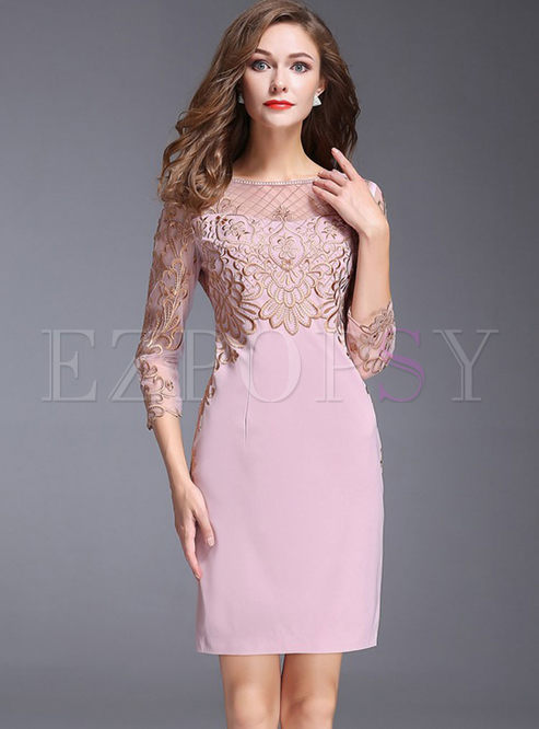 Sexy Lace Embroidered Bodycon Dress
