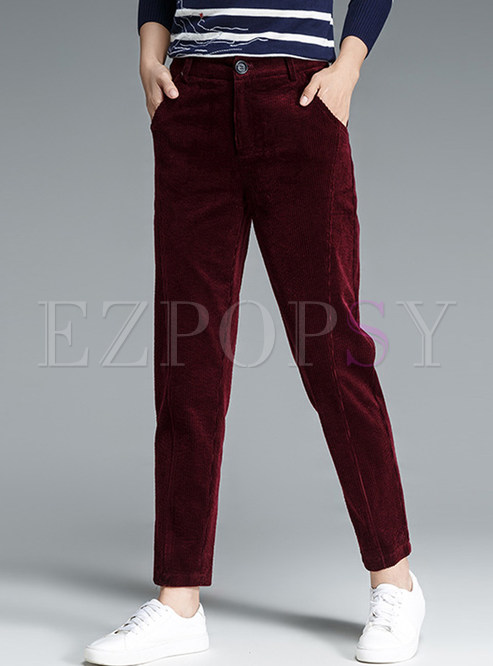 Casual Tapered Cotton Harem Pants
