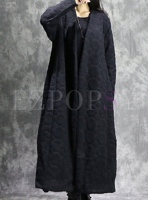 Black Brief Loose Long Coat