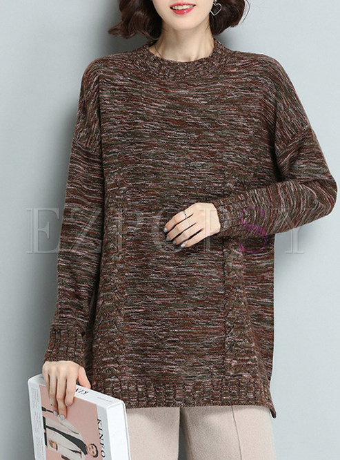 Street Loose Long Sleeve Knitted Sweater