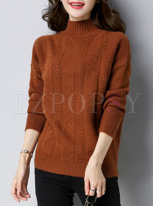 Sweet Turtle Neck Knitted Sweater