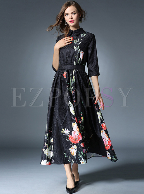 Dresses | Maxi Dresses | Elegant Floral Print Long Dress