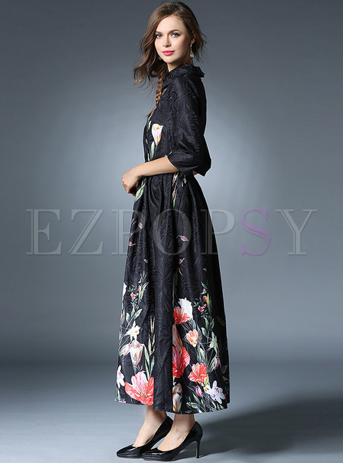 Dresses | Maxi Dresses | Elegant Floral Print Long Dress