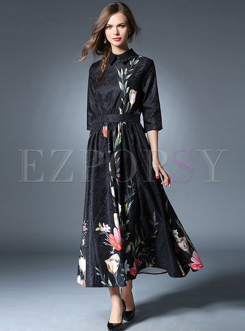 Dresses | Maxi Dresses | Elegant Floral Print Long Dress