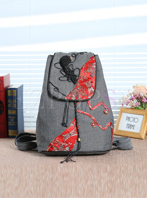 Ethnic Stereoscopic Weaved Canvas Backpack