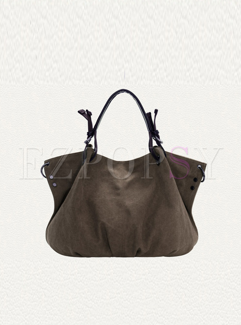 Stylish Canvas Top Handle & Crossbody Bag