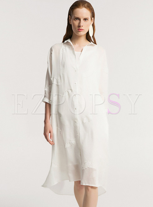 Vintage Embroidery Loose Shift Dress