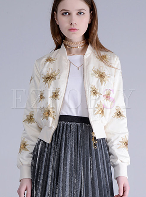 Star Embroidered Short Coat