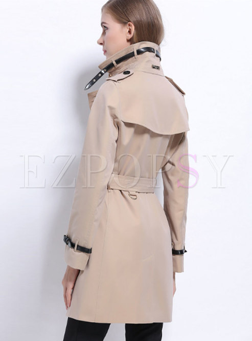 Outwear | Trench Coats | Fashion Khaki Double-breasted Slim Trench Coat ...