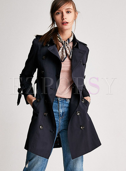 Outwear | Jackets/Coats | Casual Double-breasted Slim Knee-length ...