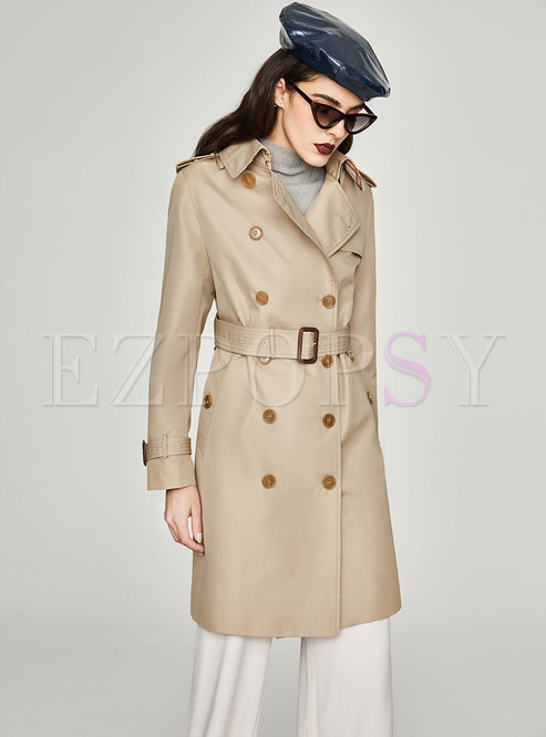 Outwear | Jackets/Coats | Stylish Double-breasted Belted Slim Trench Coat