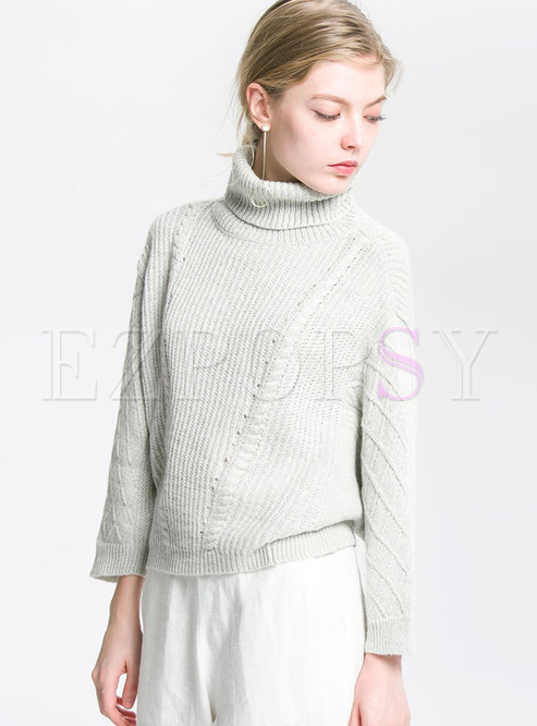 Turtleneck Hollow Out Loose Sweater