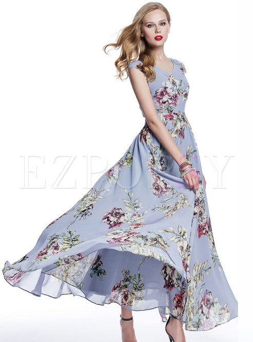 Dresses | Maxi Dresses | Floral Print Long Bohemian Maxi Dress