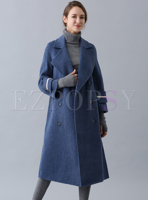 Outwear | Jackets/Coats | Solid Color Turn Down Collar Double-breasted ...