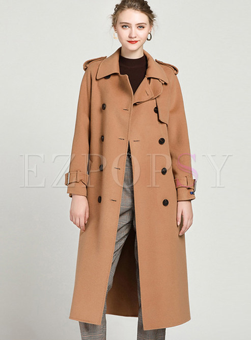 Fashion Lapel Double-sided Cashmere Mid-claf Overcoat