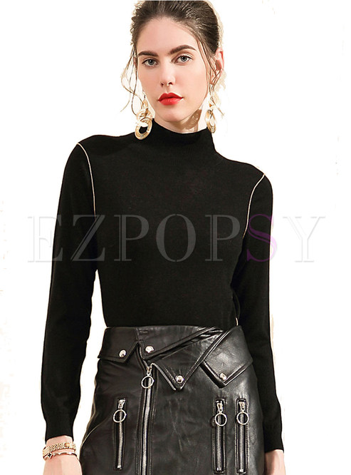 Autumn Pure Color High Neck Bottoming Sweater