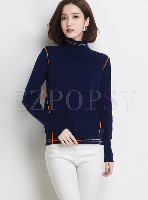 Brief High Neck Pullover Bottoming Slim Sweater