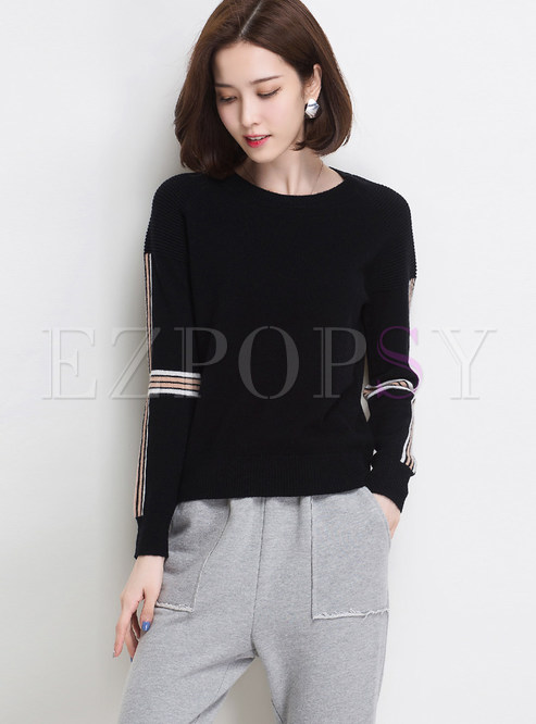 Brief Black Pullover Bottoming Slim Sweater