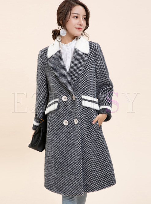 Notched Loose Long Sleeve Straight Overcoat